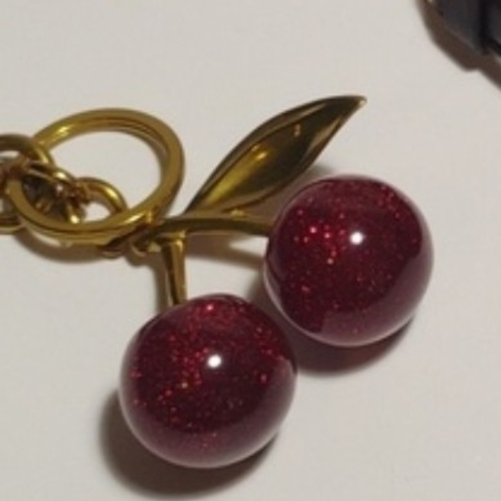 Gold and Red Cherry Pendant